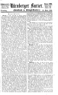 Nürnberger Kurier (Nürnberger Friedens- und Kriegs-Kurier) Dienstag 21. September 1858