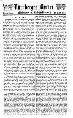 Nürnberger Kurier (Nürnberger Friedens- und Kriegs-Kurier) Donnerstag 23. September 1858