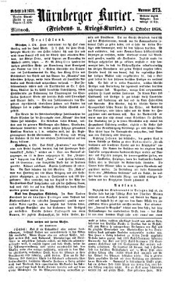 Nürnberger Kurier (Nürnberger Friedens- und Kriegs-Kurier) Mittwoch 6. Oktober 1858