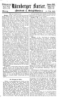 Nürnberger Kurier (Nürnberger Friedens- und Kriegs-Kurier) Montag 15. November 1858