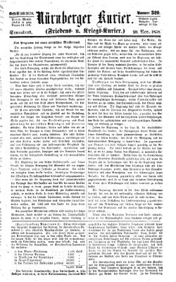 Nürnberger Kurier (Nürnberger Friedens- und Kriegs-Kurier) Samstag 20. November 1858
