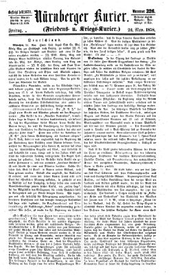 Nürnberger Kurier (Nürnberger Friedens- und Kriegs-Kurier) Freitag 26. November 1858
