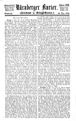 Nürnberger Kurier (Nürnberger Friedens- und Kriegs-Kurier) Mittwoch 29. Dezember 1858