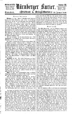 Nürnberger Kurier (Nürnberger Friedens- und Kriegs-Kurier) Samstag 15. Januar 1859