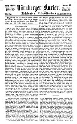 Nürnberger Kurier (Nürnberger Friedens- und Kriegs-Kurier) Montag 17. Januar 1859