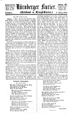 Nürnberger Kurier (Nürnberger Friedens- und Kriegs-Kurier) Dienstag 8. März 1859