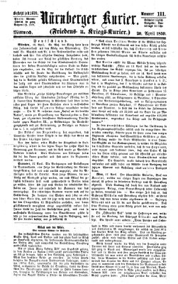 Nürnberger Kurier (Nürnberger Friedens- und Kriegs-Kurier) Mittwoch 20. April 1859