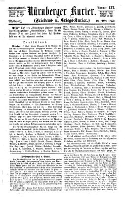 Nürnberger Kurier (Nürnberger Friedens- und Kriegs-Kurier) Mittwoch 18. Mai 1859
