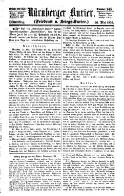 Nürnberger Kurier (Nürnberger Friedens- und Kriegs-Kurier) Donnerstag 26. Mai 1859