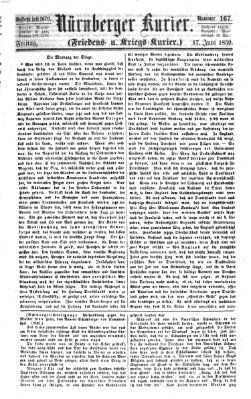 Nürnberger Kurier (Nürnberger Friedens- und Kriegs-Kurier) Freitag 17. Juni 1859