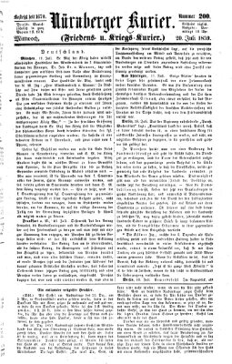Nürnberger Kurier (Nürnberger Friedens- und Kriegs-Kurier) Mittwoch 20. Juli 1859