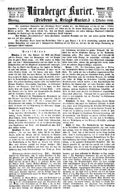 Nürnberger Kurier (Nürnberger Friedens- und Kriegs-Kurier) Montag 3. Oktober 1859
