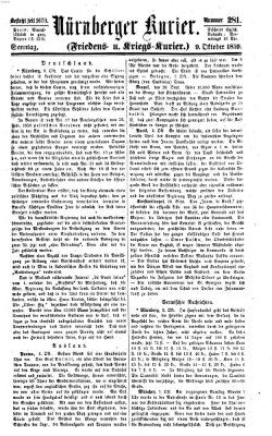 Nürnberger Kurier (Nürnberger Friedens- und Kriegs-Kurier) Sonntag 9. Oktober 1859