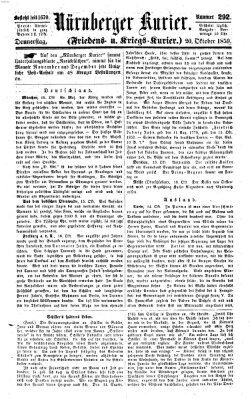 Nürnberger Kurier (Nürnberger Friedens- und Kriegs-Kurier) Donnerstag 20. Oktober 1859