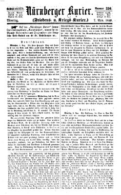 Nürnberger Kurier (Nürnberger Friedens- und Kriegs-Kurier) Montag 7. November 1859