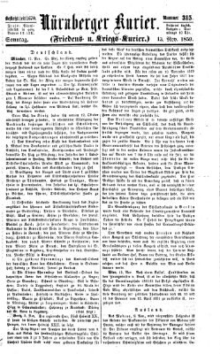 Nürnberger Kurier (Nürnberger Friedens- und Kriegs-Kurier) Sonntag 13. November 1859
