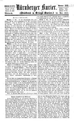 Nürnberger Kurier (Nürnberger Friedens- und Kriegs-Kurier) Mittwoch 23. November 1859