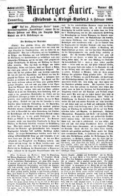 Nürnberger Kurier (Nürnberger Friedens- und Kriegs-Kurier) Donnerstag 9. Februar 1860
