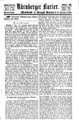 Nürnberger Kurier (Nürnberger Friedens- und Kriegs-Kurier) Samstag 25. Februar 1860