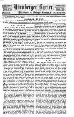 Nürnberger Kurier (Nürnberger Friedens- und Kriegs-Kurier) Mittwoch 28. März 1860