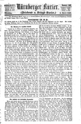 Nürnberger Kurier (Nürnberger Friedens- und Kriegs-Kurier) Montag 2. April 1860