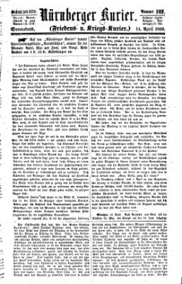 Nürnberger Kurier (Nürnberger Friedens- und Kriegs-Kurier) Samstag 14. April 1860