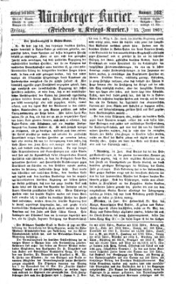 Nürnberger Kurier (Nürnberger Friedens- und Kriegs-Kurier) Freitag 15. Juni 1860