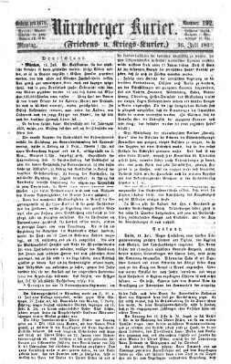 Nürnberger Kurier (Nürnberger Friedens- und Kriegs-Kurier) Montag 16. Juli 1860