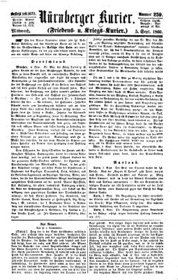 Nürnberger Kurier (Nürnberger Friedens- und Kriegs-Kurier) Mittwoch 5. September 1860