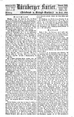 Nürnberger Kurier (Nürnberger Friedens- und Kriegs-Kurier) Montag 10. September 1860