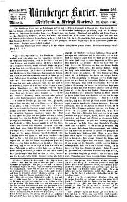 Nürnberger Kurier (Nürnberger Friedens- und Kriegs-Kurier) Mittwoch 26. September 1860