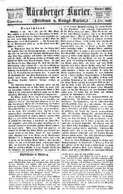 Nürnberger Kurier (Nürnberger Friedens- und Kriegs-Kurier) Donnerstag 4. Oktober 1860
