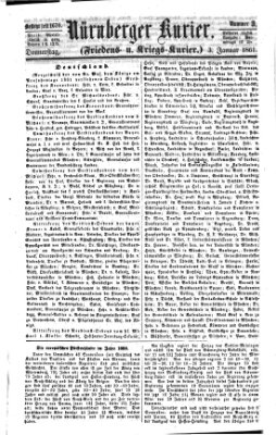 Nürnberger Kurier (Nürnberger Friedens- und Kriegs-Kurier) Donnerstag 3. Januar 1861