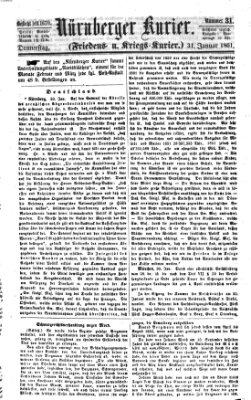 Nürnberger Kurier (Nürnberger Friedens- und Kriegs-Kurier) Donnerstag 31. Januar 1861