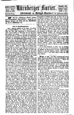 Nürnberger Kurier (Nürnberger Friedens- und Kriegs-Kurier) Donnerstag 14. Februar 1861