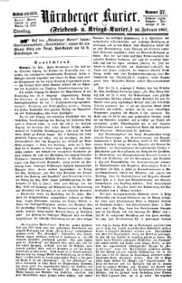 Nürnberger Kurier (Nürnberger Friedens- und Kriegs-Kurier) Dienstag 26. Februar 1861