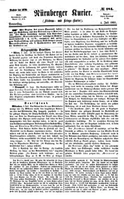 Nürnberger Kurier (Nürnberger Friedens- und Kriegs-Kurier) Donnerstag 4. Juli 1861