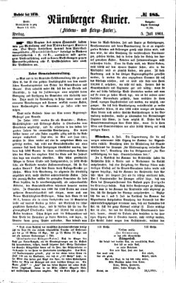 Nürnberger Kurier (Nürnberger Friedens- und Kriegs-Kurier) Freitag 5. Juli 1861