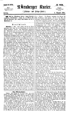 Nürnberger Kurier (Nürnberger Friedens- und Kriegs-Kurier) Freitag 2. August 1861