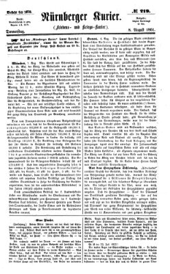 Nürnberger Kurier (Nürnberger Friedens- und Kriegs-Kurier) Donnerstag 8. August 1861