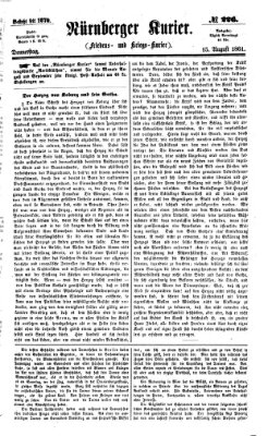 Nürnberger Kurier (Nürnberger Friedens- und Kriegs-Kurier) Donnerstag 15. August 1861