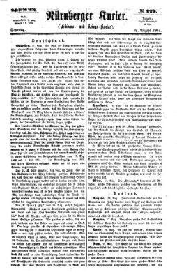 Nürnberger Kurier (Nürnberger Friedens- und Kriegs-Kurier) Sonntag 18. August 1861