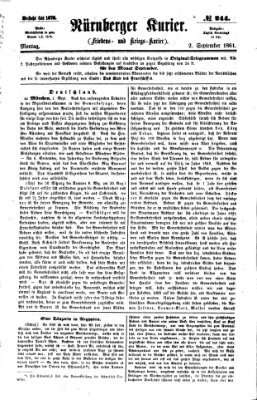 Nürnberger Kurier (Nürnberger Friedens- und Kriegs-Kurier) Montag 2. September 1861