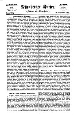 Nürnberger Kurier (Nürnberger Friedens- und Kriegs-Kurier) Donnerstag 19. September 1861