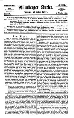 Nürnberger Kurier (Nürnberger Friedens- und Kriegs-Kurier) Mittwoch 2. Oktober 1861