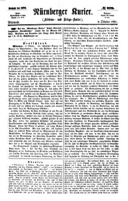 Nürnberger Kurier (Nürnberger Friedens- und Kriegs-Kurier) Mittwoch 9. Oktober 1861