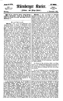 Nürnberger Kurier (Nürnberger Friedens- und Kriegs-Kurier) Montag 4. November 1861