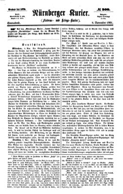 Nürnberger Kurier (Nürnberger Friedens- und Kriegs-Kurier) Samstag 9. November 1861