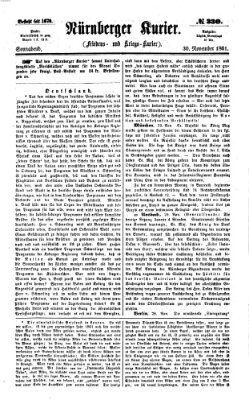Nürnberger Kurier (Nürnberger Friedens- und Kriegs-Kurier) Samstag 30. November 1861