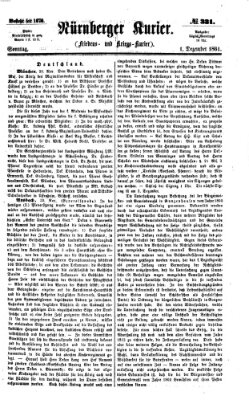 Nürnberger Kurier (Nürnberger Friedens- und Kriegs-Kurier) Sonntag 1. Dezember 1861